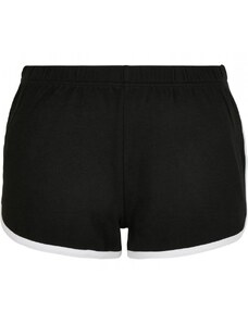 URBAN CLASSICS Ladies Organic Interlock Retro Hotpants - black/white