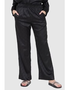 JUICY COUTURE Czarne satynowe spodnie piżamowe w logo, Wybierz rozmiar L