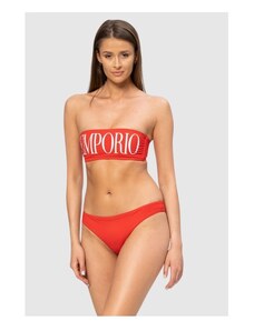 EMPORIO ARMANI Czerwone bikini z białym logo, Wybierz rozmiar M