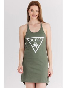 GUESS Zielona sukienka z trójkątnym logo, Wybierz rozmiar L