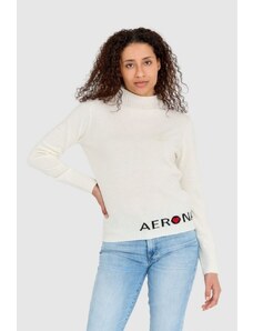 AERONAUTICA MILITARE Kremowy sweter damski z domieszką kaszmiru, Wybierz rozmiar XS
