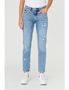 JUST CAVALLI Błękitne jeansy Super Slim Chain, Wybierz rozmiar 26