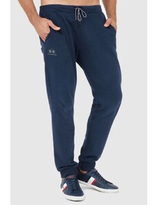 LA MARTINA Granatowe spodnie dresowe z szarym logo, Wybierz rozmiar XL