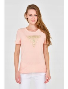 GUESS Damski t-shirt z dużym zdobionym logo, Wybierz rozmiar XL