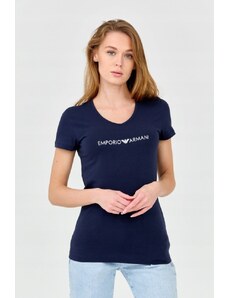 EMPORIO ARMANI Damski t-shirt granatowy, Wybierz rozmiar S
