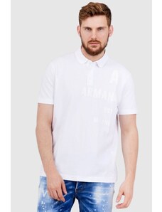 ARMANI EXCHANGE Biała koszulka polo z nadrukiem, Wybierz rozmiar L