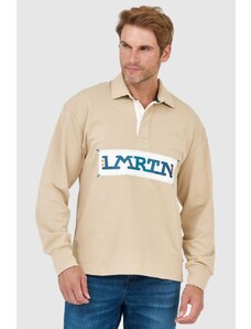 LA MARTINA Beżowa bluza polo z wyszywanym z logo, Wybierz rozmiar L