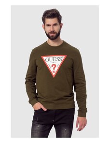 GUESS Zielona bluza męska z trójkątnym logo, Wybierz rozmiar XL
