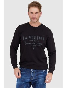 LA MARTINA Czarna bluza męska z vintage logo, Wybierz rozmiar 3XL