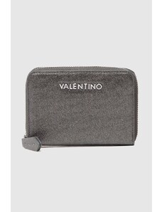 Valentino by Mario Valentino VALENTINO Zestaw ciemnosrebrny portfel damski z lusterkiem