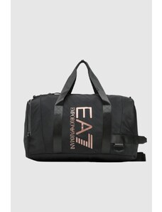 EA7 Emporio Armani EA7 Czarna torba sportowa z różowym logo
