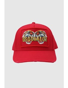 DSQUARED2 Czerwona czapka z tygrysami