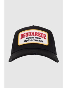 DSQUARED2 Czarna czapka z logo motherfucker