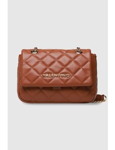 Valentino by Mario Valentino VALENTINO Pikowana mała brązowa torebka ocarina satchel