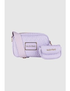 Valentino by Mario Valentino VALENTINO Tłoczona fioletowa torebka z przypinaną saszetką sunny re haversack