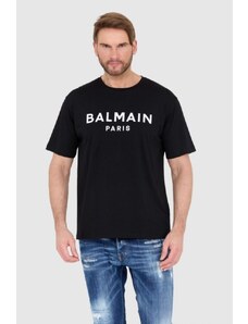 BALMAIN Czarny t-shirt męski z logo, Wybierz rozmiar 2XL