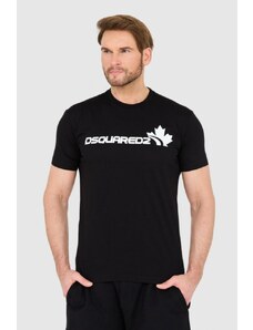 DSQUARED2 Czarny bawełniany t-shirt z dużym logo, Wybierz rozmiar S