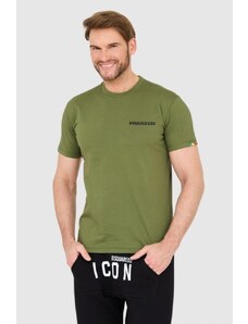 DSQUARED2 Zielony bawełniany t-shirt z małym logo, Wybierz rozmiar M