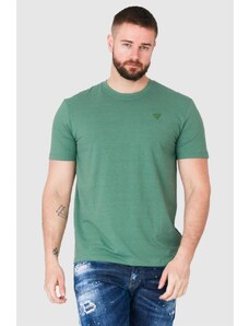 GUESS Zielony t-shirt męski z trójkątnym logo, Wybierz rozmiar S