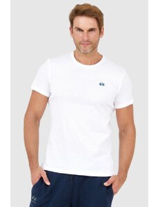 LA MARTINA Biały t-shirt męski z wyszywanym logo, Wybierz rozmiar 3XL