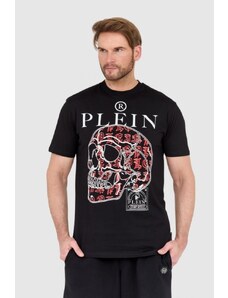 PHILIPP PLEIN Czarny męski t-shirt skull, Wybierz rozmiar S