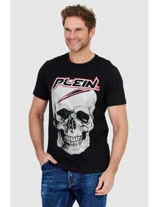 PHILIPP PLEIN Czarny t-shirt męski Platinum cut round neck space plein, Wybierz rozmiar XXL