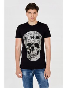 PHILIPP PLEIN T-shirt czarny z czaszką, Wybierz rozmiar XXL