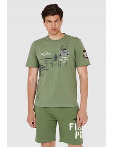 AERONAUTICA MILITARE Zielony t-shirt męski, Wybierz rozmiar XXL