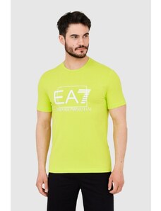EA7 Emporio Armani EA7 Zielony męski t-shirt z dużym białym logo, Wybierz rozmiar XXL