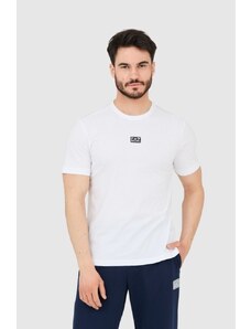 EA7 Emporio Armani EA7 Biały t-shirt męski z naszywką z logo, Wybierz rozmiar XXL