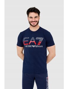 EA7 Emporio Armani EA7 T-shirt męski granatowy z dużym logo, Wybierz rozmiar XXL