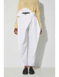JW Anderson spodnie z domieszką wełny kolor biały szerokie high waist TR0295.PG0865
