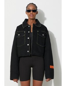 Heron Preston kurtka jeansowa Rebuilt Denim Jacket damska kolor czarny przejściowa oversize HWYE013F23DEN0011000