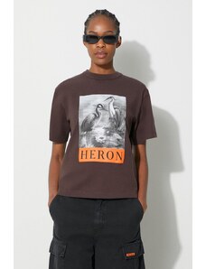 Heron Preston t-shirt bawełniany Heron Bw Ss Tee damski kolor brązowy HWAA032F23JER0026010
