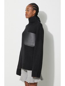 JW Anderson sweter wełniany damski kolor czarny z półgolfem KW1005.YN0144