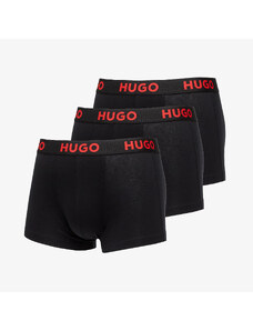 Bokserki Hugo Boss Logo-Waistband Stretch Trunks 3-Pack Black