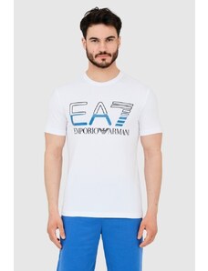 EA7 Emporio Armani EA7 T-shirt męski biały z dużym czarnym logo, Wybierz rozmiar XXL
