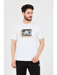 EA7 Emporio Armani EA7 Biały t-shirt z holograficznym logo, Wybierz rozmiar XXL