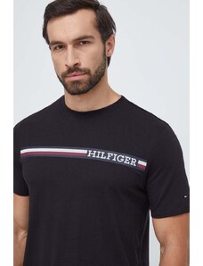 Tommy Hilfiger t-shirt bawełniany męski kolor czarny z nadrukiem MW0MW33688