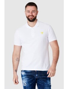 GUESS Biała koszulka polo z żółtym logo, Wybierz rozmiar L