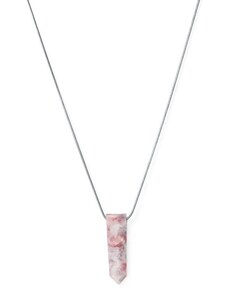 Naszyjnik damski kryształ różowy turmalin - Srebro Trimakasi