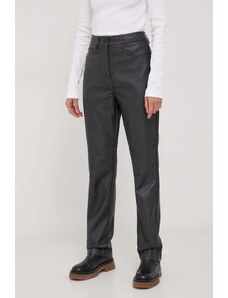 Calvin Klein Jeans spodnie damskie kolor czarny szerokie high waist