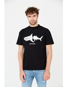 PALM ANGELS Czarny t-shirt White Shark, Wybierz rozmiar S
