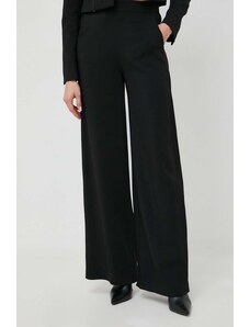 Ivy Oak spodnie damskie kolor czarny szerokie high waist