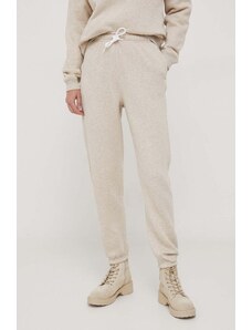 Polo Ralph Lauren spodnie dresowe kolor beżowy gładkie