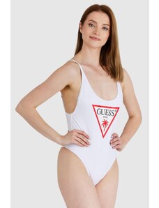 GUESS Biały strój kąpielowy z trójkątnym logo, Wybierz rozmiar XL