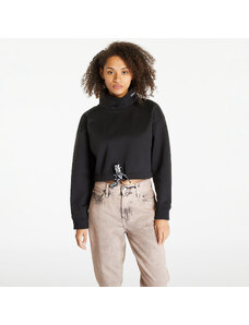 Damska bluza z kapturem Calvin Klein Jeans Cropped Logo Tape Sweatshirt Black