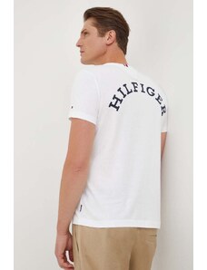 Tommy Hilfiger t-shirt bawełniany męski kolor biały z nadrukiem MW0MW33686