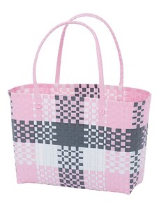 Overbeck and Friends Shopper bag "Klara" w kolorze jasnoróżowo-szarym - 39 x 28 x 15 cm