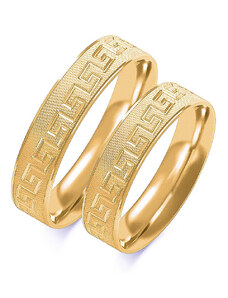 LOVRIN Obrączka ślubna złota 585 grecki wzór